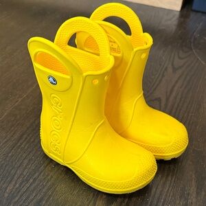 CROCS Kids Bright Yellow Rain Boots